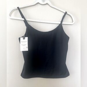 Pinkm style tank top women M black cropped length slinky adjustable strap new‎
